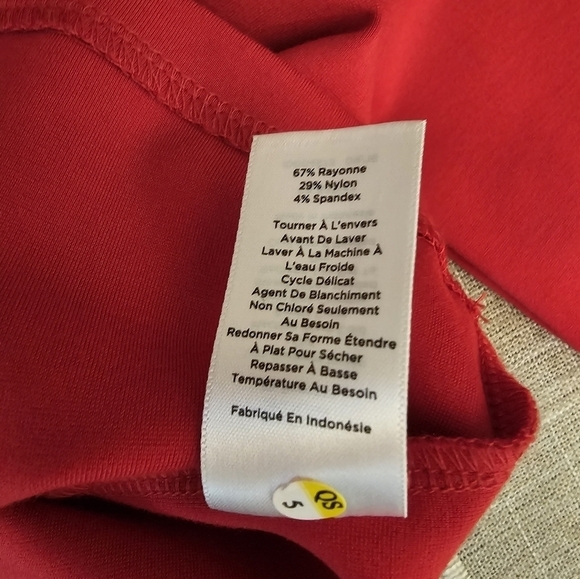 Talbots Medium Stretchy Red Tailored Thick Jersey Blouse Ribbon - Picture 4 of 8
